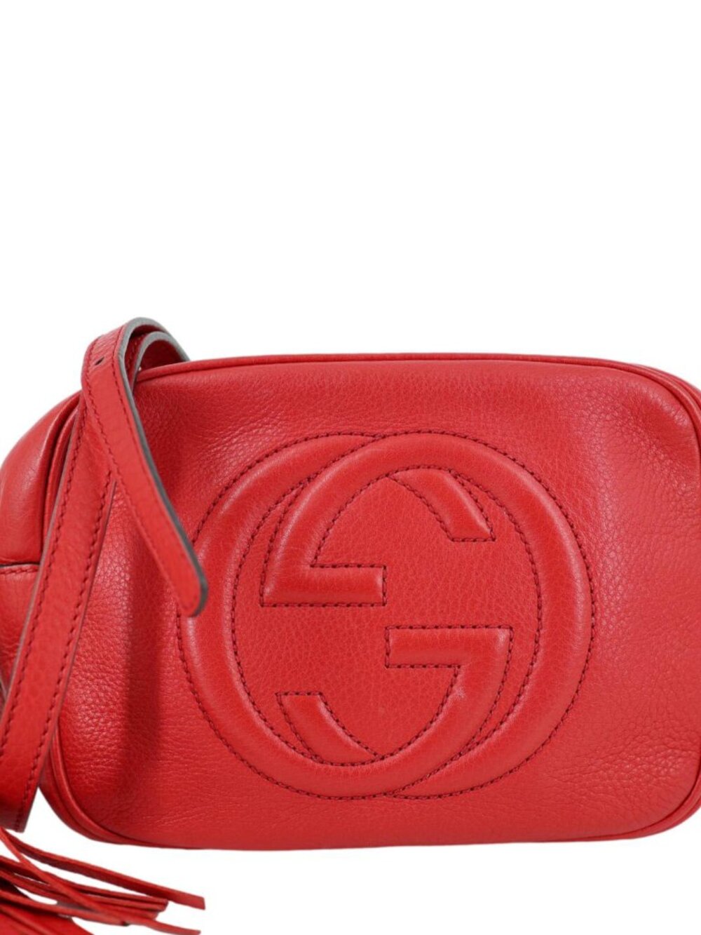 Gucci  Soho Disco Camera Leather Crossbody Bag Red 308364